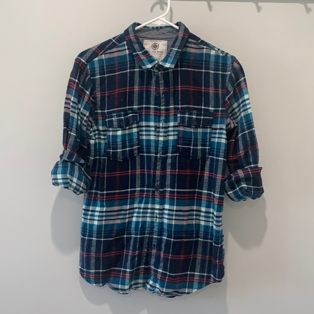 On The Byas Men’s Long Sleeve Flannel Shirt